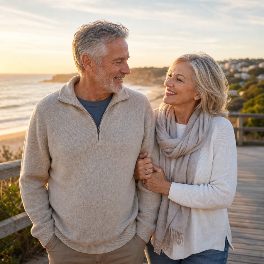 Mature Australian couple enjoying time outdoors